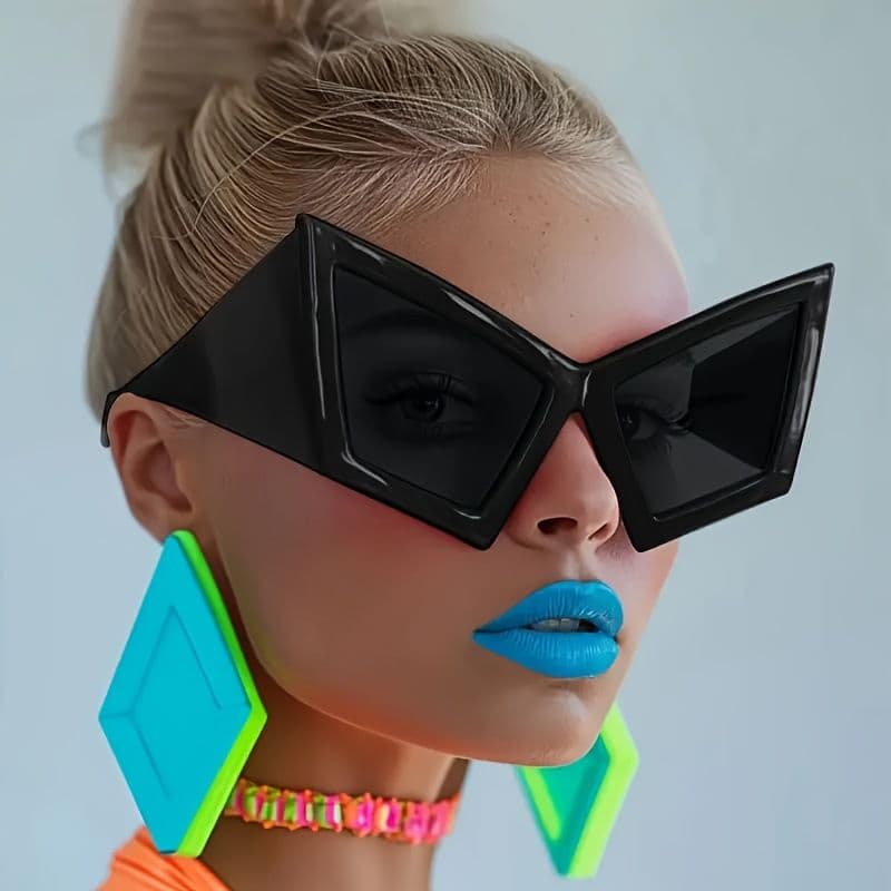 Cat Eye Sunglasses Oversized Retro Rose Red Stylish Glasses