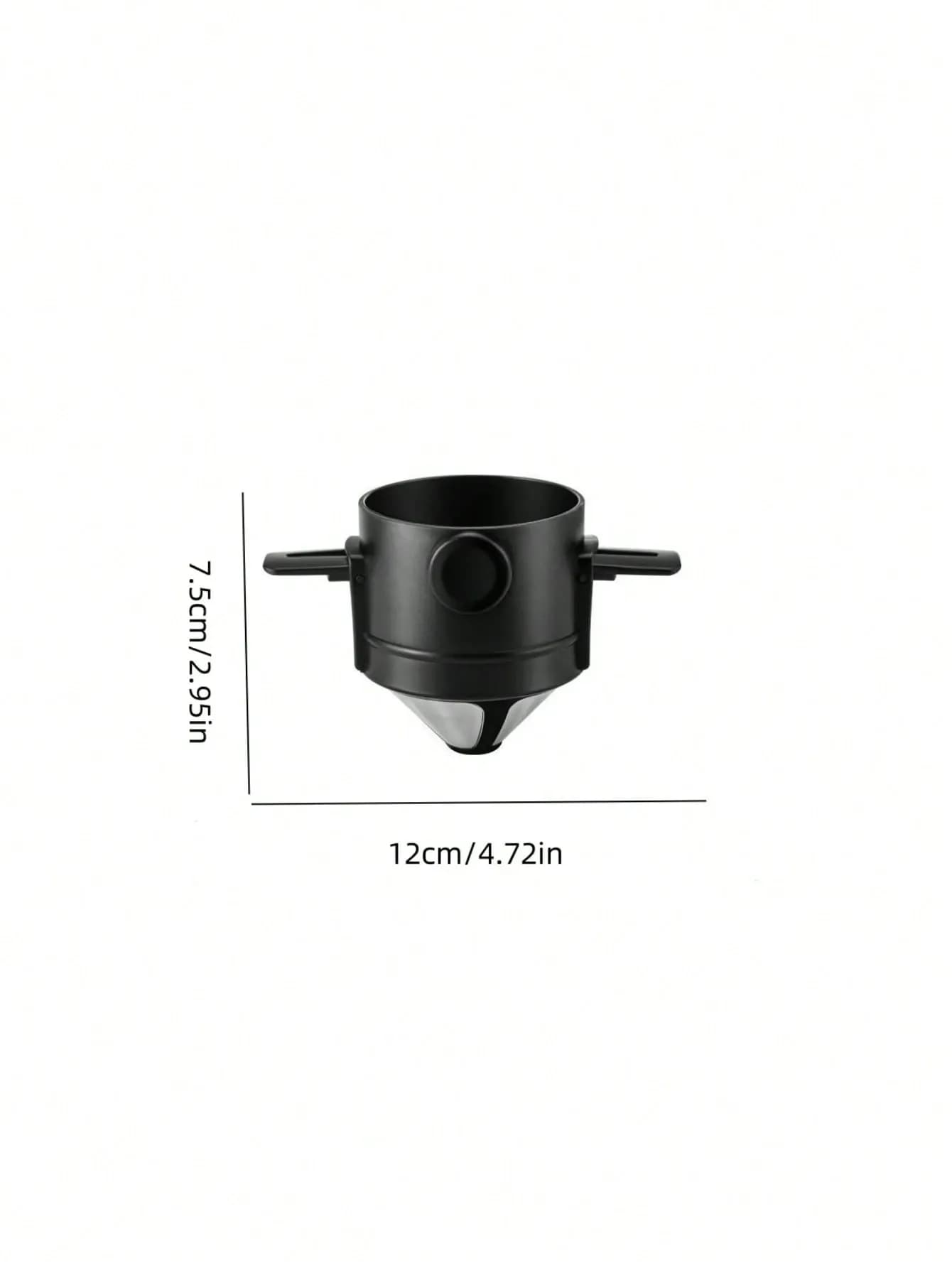 Stainless Steel Coffee Filter Portable Foldable Design With Handle Black