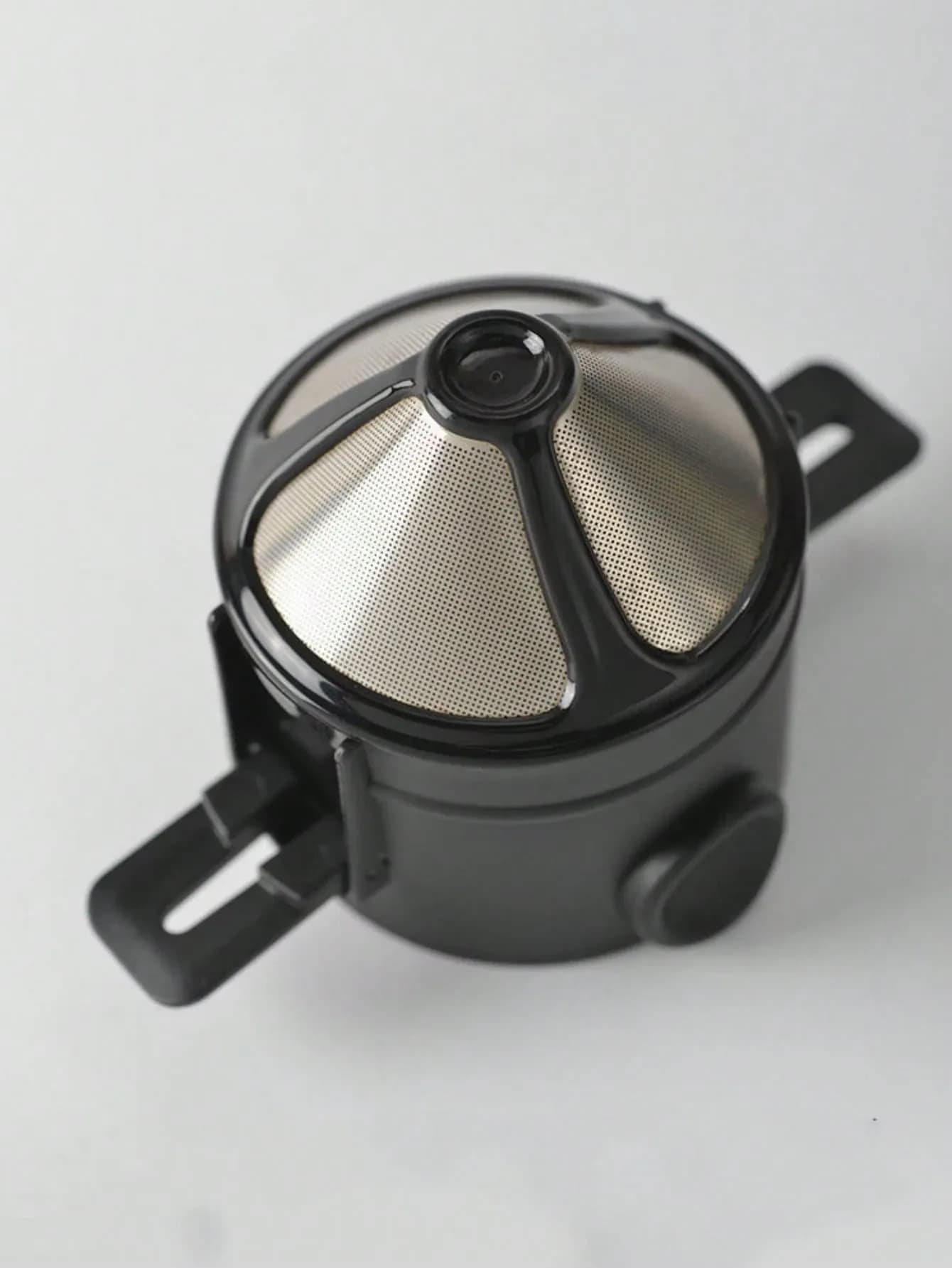 Stainless Steel Coffee Filter Portable Foldable Design With Handle Black