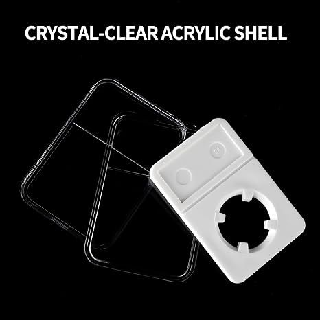 10-Pack 24mm Coin Slab Display Holder, Clear Acrylic Storage Case for Liberty, Barber, Standing Liberty, and Other 24mm Coins, Four-Point Fixation Coin Collection Box