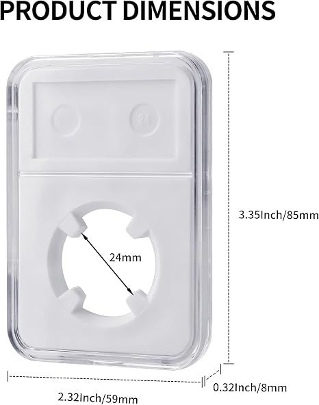 10-Pack 24mm Coin Slab Display Holder, Clear Acrylic Storage Case for Liberty, Barber, Standing Liberty, and Other 24mm Coins, Four-Point Fixation Coin Collection Box