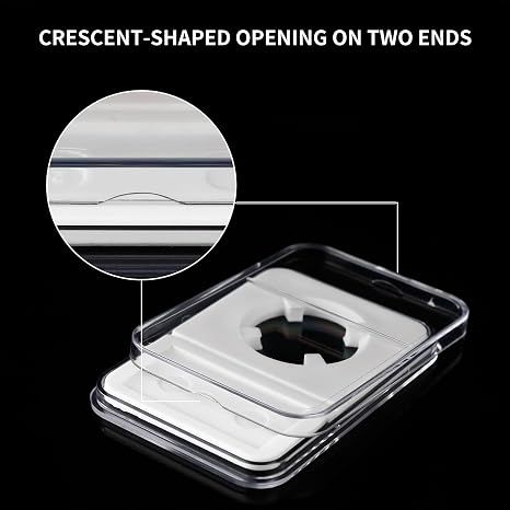 10-Pack 24mm Coin Slab Display Holder, Clear Acrylic Storage Case for Liberty, Barber, Standing Liberty, and Other 24mm Coins, Four-Point Fixation Coin Collection Box