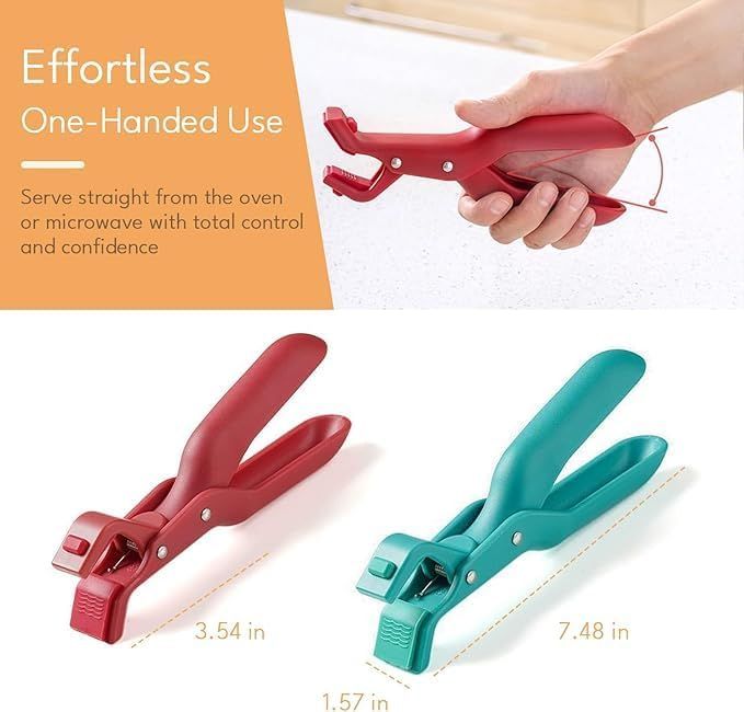 2 PCS Hot Plate Gripper Tongs, Anti Scald Plate Gripper, Multi-Function Anti-Scald Bowl Clip, Silicone non-slip hot plate clips, Kitchen Utensil For Bowls Pans Dishes bowl holder