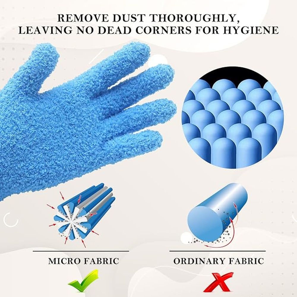 Microfiber Plant Dusting Gloves Reusable Leaf Cleaning Glove for Houseplants,Blinds,Furniture and Small Objects