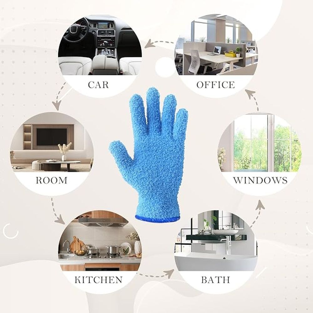 Microfiber Plant Dusting Gloves Reusable Leaf Cleaning Glove for Houseplants,Blinds,Furniture and Small Objects