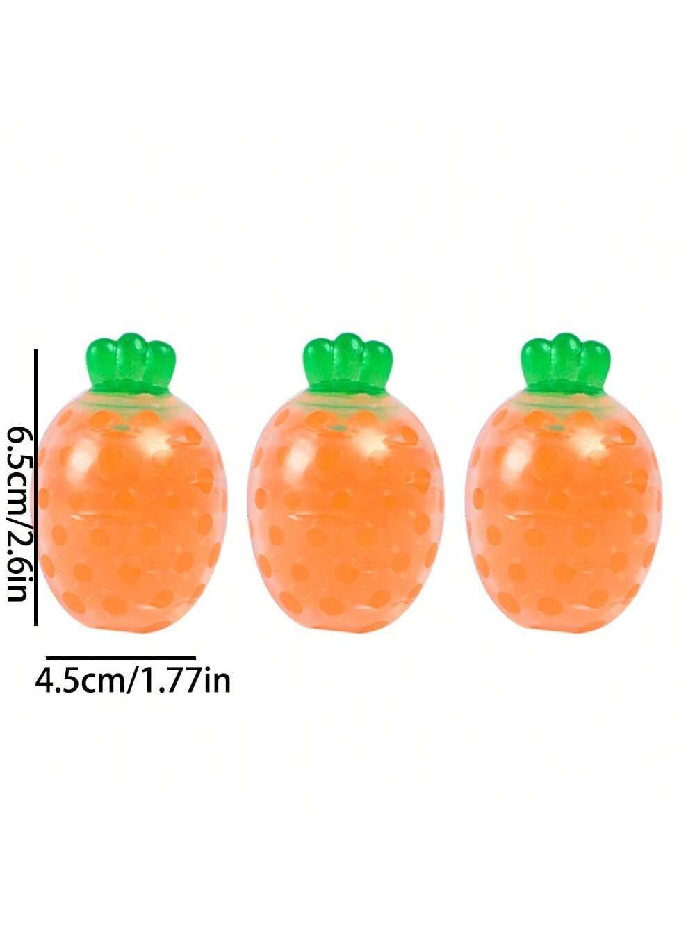 5Pcs Carrot Shaped Squeeze Stress Relief Ball – Elastic Fruit Squeeze Toy for Adults, Vase Filler, Easter Egg Basket Filler