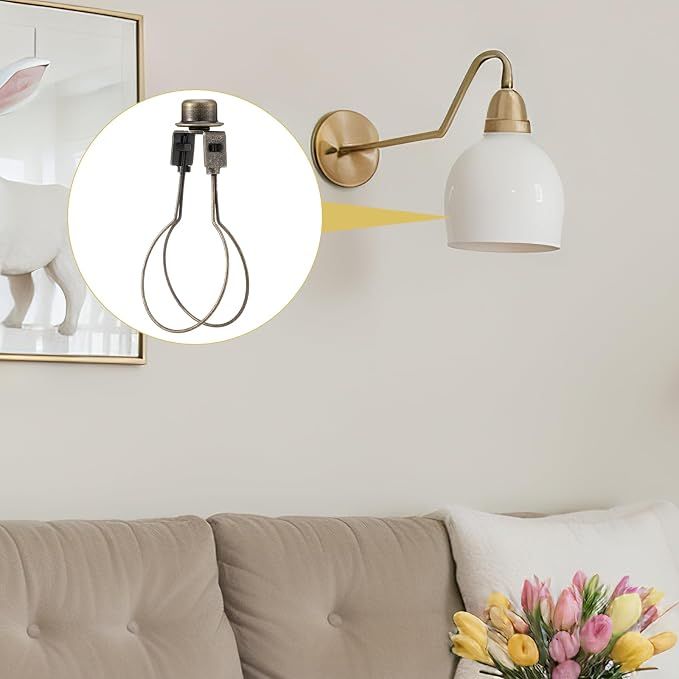 2 Pcs Antique Bronze Lamp Shade Clip Adapter, Bulb Light Shade Replacement with Finial and Levellers