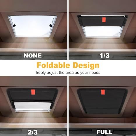 16×16 Inch RV Skylight Cover, Black Fabric Sunshade Insulator for Camper Roof Vent