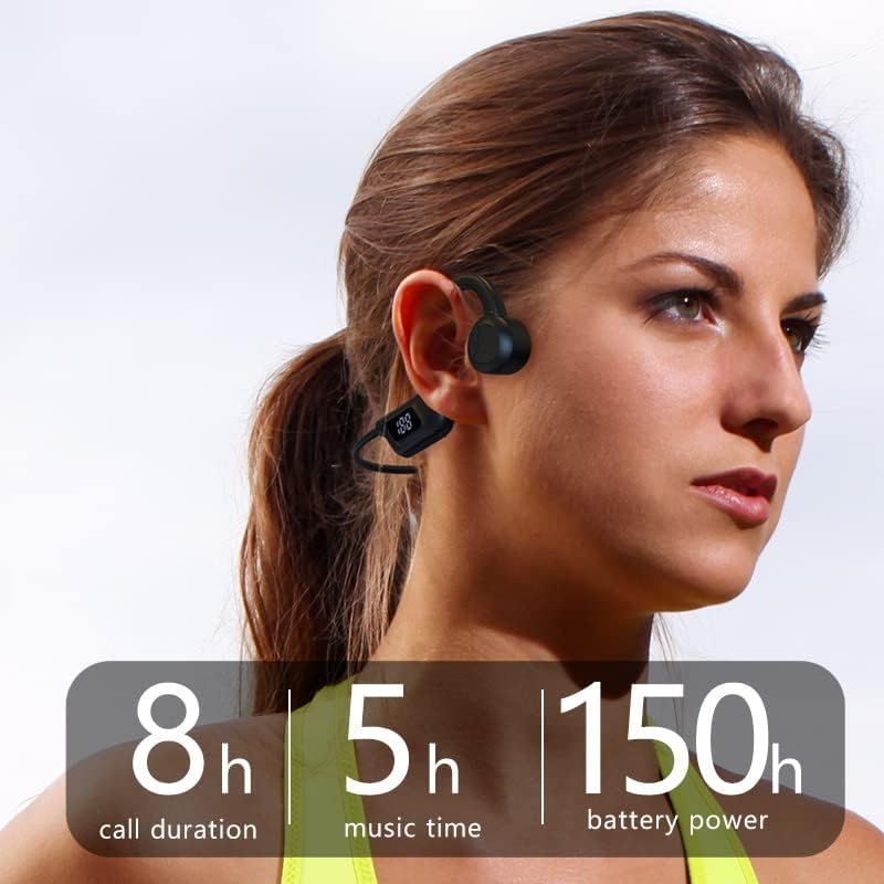 Open Ear Headphones Wireless Bluetooth Air Conduction Earbuds for Running Workout Cycling Over The Ear Headphones Waterproof