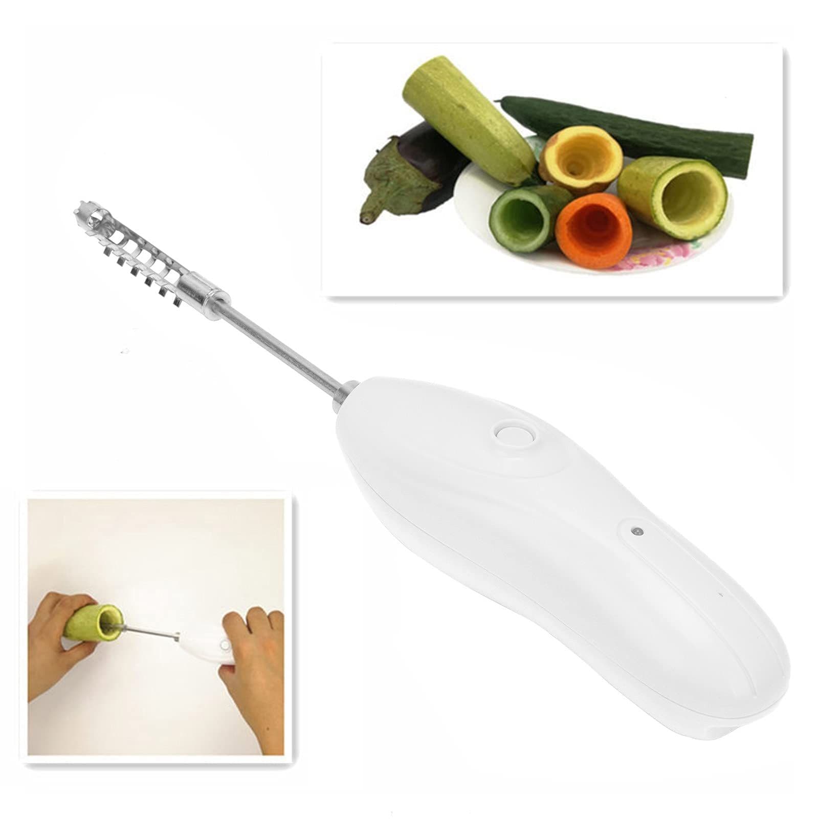 Electric Zucchini Corer, Electric Vegetable Corer,Stainless Steel Scale Scraper,Multifunctional Scale Scraper Seafood Descaler