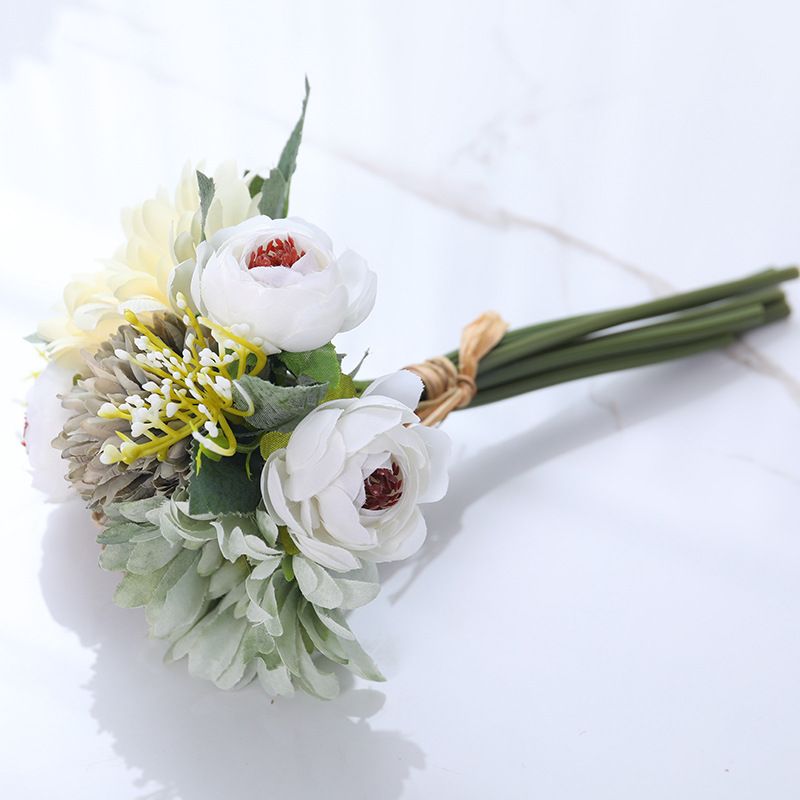 4PCS Artificial Faux Flowers in Vase for Home Decor,Fake Flowers for Home Kitchen Centerpiece Coffee Table Decorations