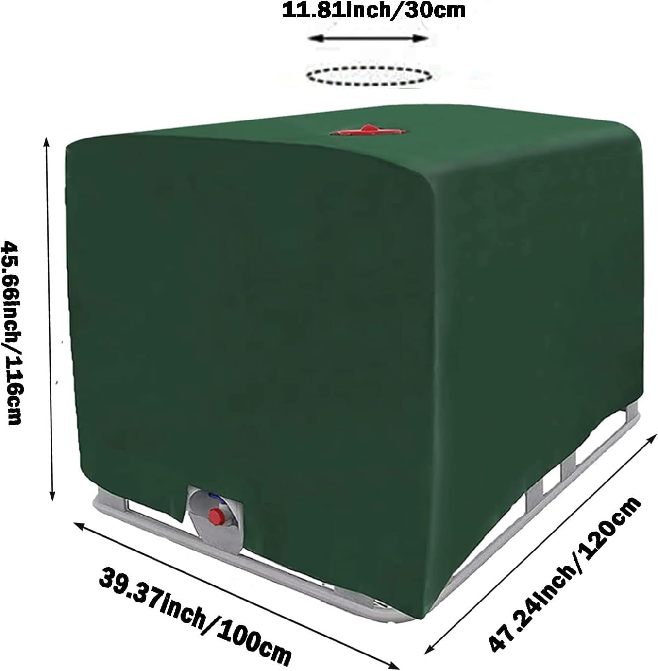 Water Tank Protective Cover Tarpaulin Protective Cover Protective Hood for Tank Container Water Tank(Green)