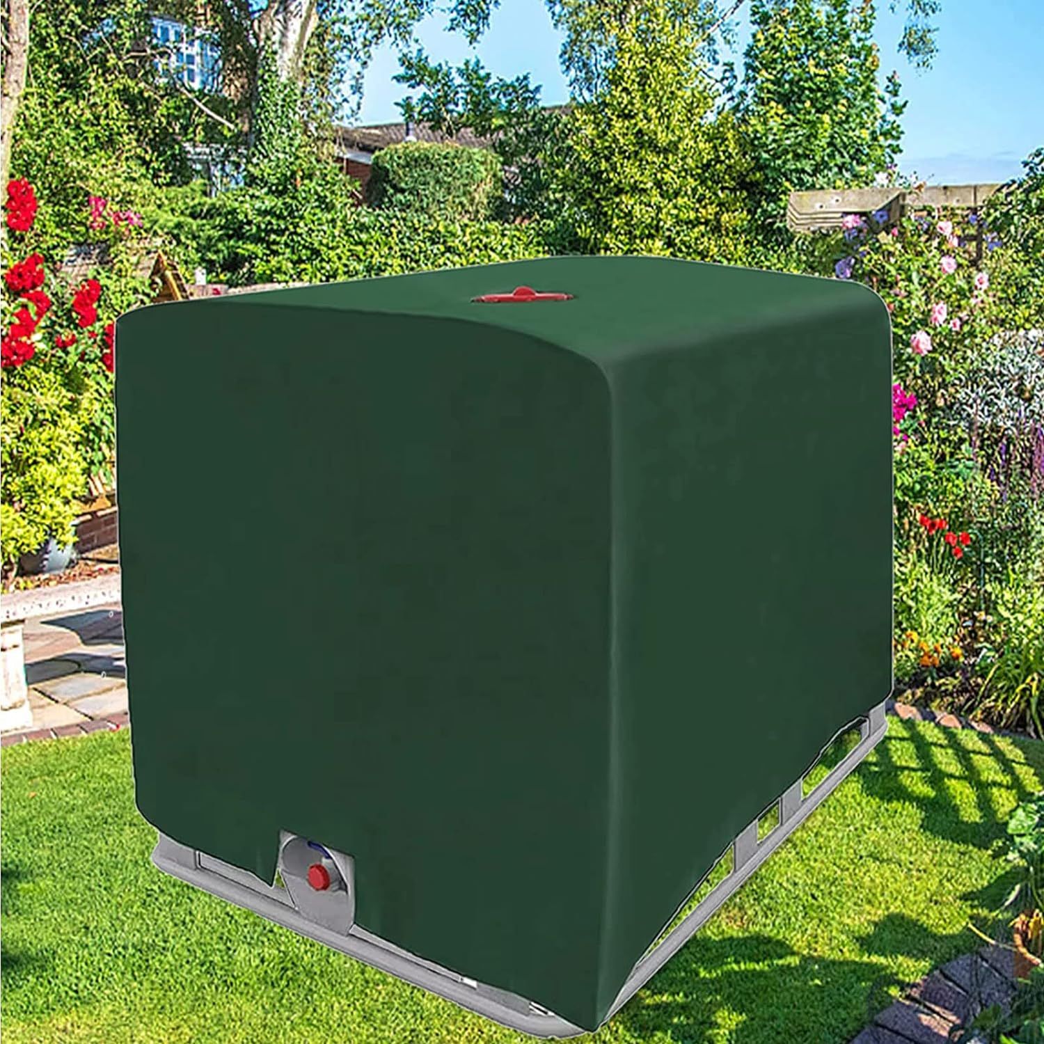 Water Tank Protective Cover Tarpaulin Protective Cover Protective Hood for Tank Container Water Tank(Green)