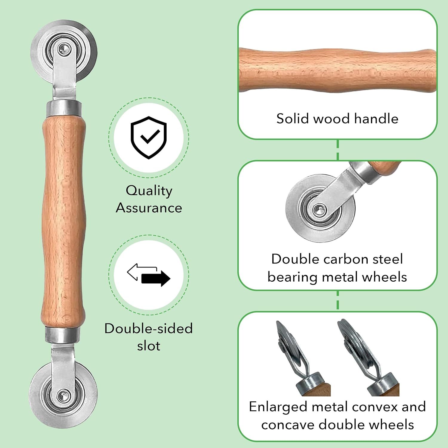 Screen Roller Tool - Rolling Tool for Installing Door & Window Screens & Repair - Rolling Tool - Double Ended Hand Spline Roller