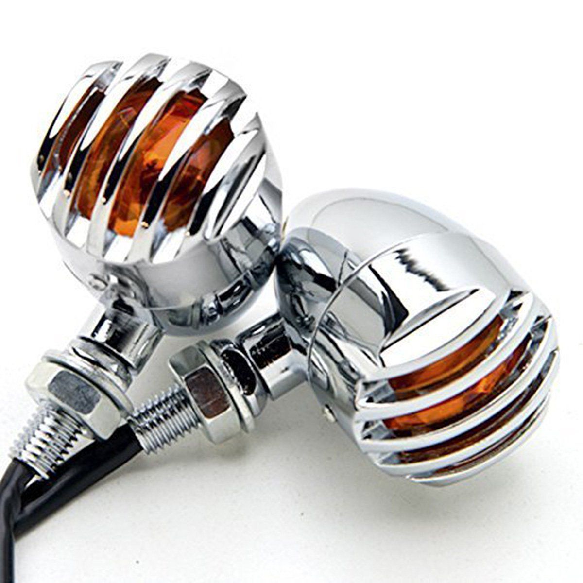 Chrome Heavy Duty Motorcycle Turn Signals Bulb Indicators Blinkers Lights a Pair High quality lamp with long life expectancy