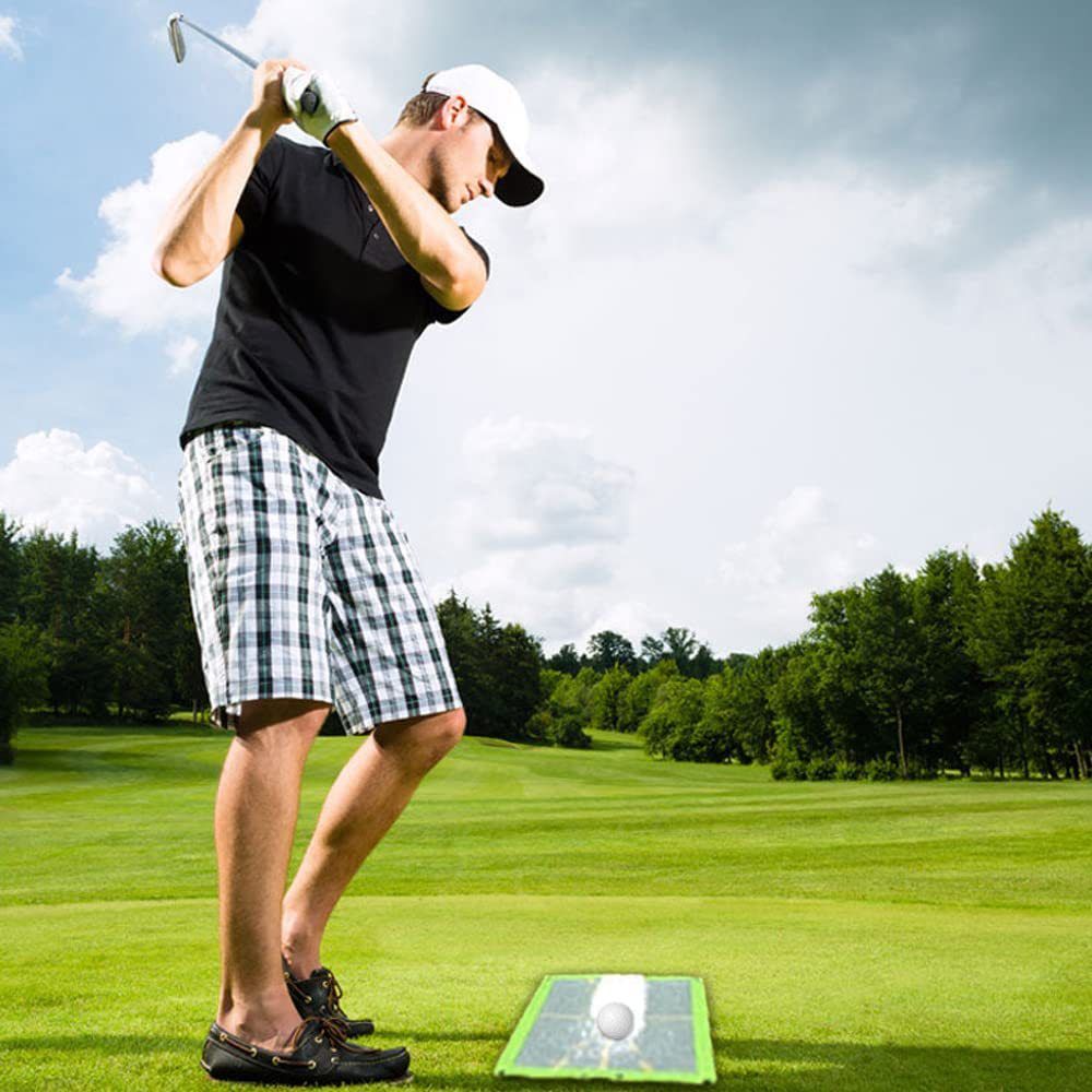 Golf Training Mat,Golf Hitting Mat Portable Turf Grass Mat Analysis Swing Path and Correct Hitting Posture Golf Training Aids