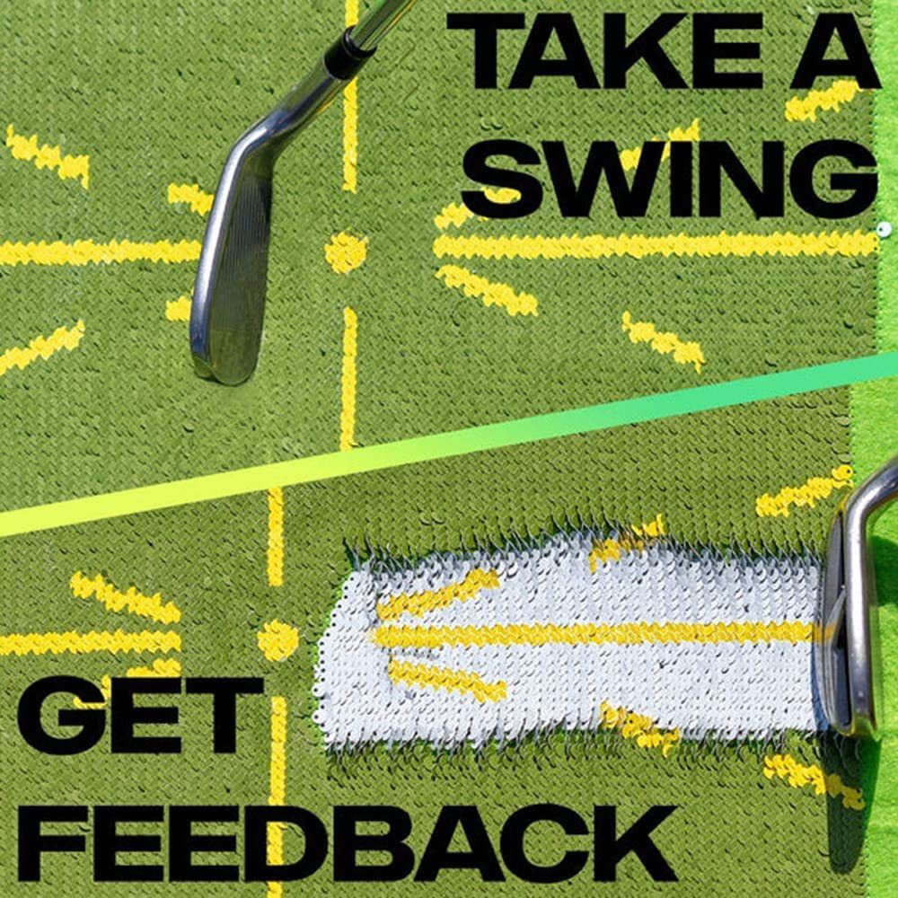 Golf Training Mat,Golf Hitting Mat Portable Turf Grass Mat Analysis Swing Path and Correct Hitting Posture Golf Training Aids