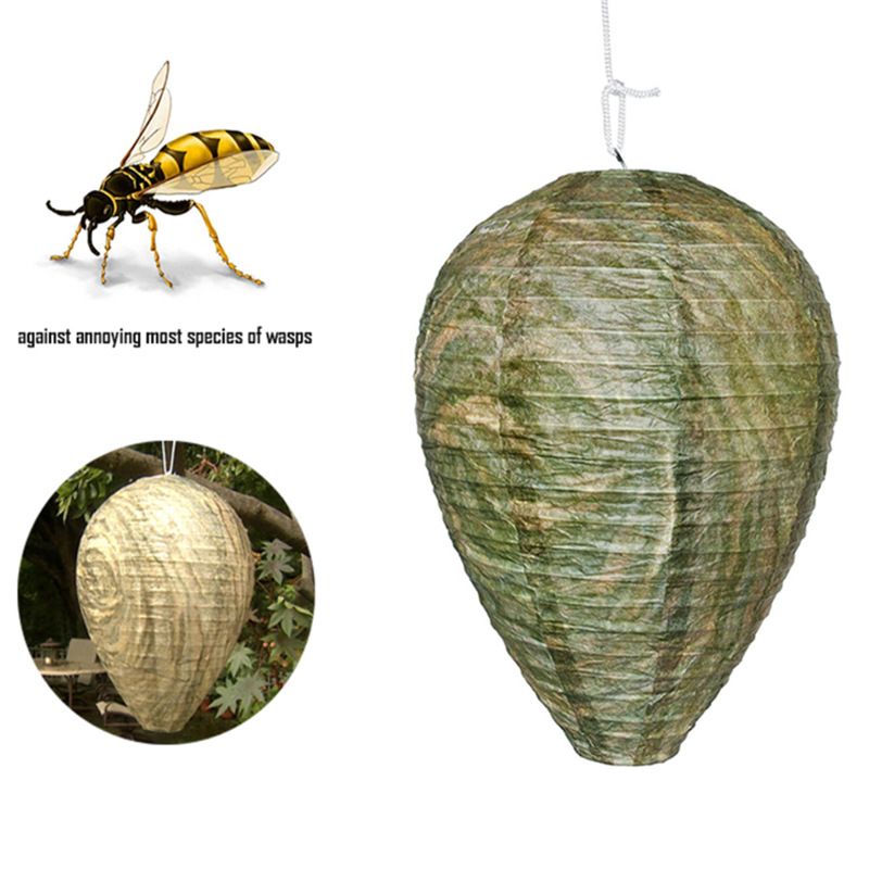 Paper Wasp Nest Decoys Hanging Wasp Deterrent Wasp Nest Decoy for Hornets Yellow Jackets 22 * 28CM