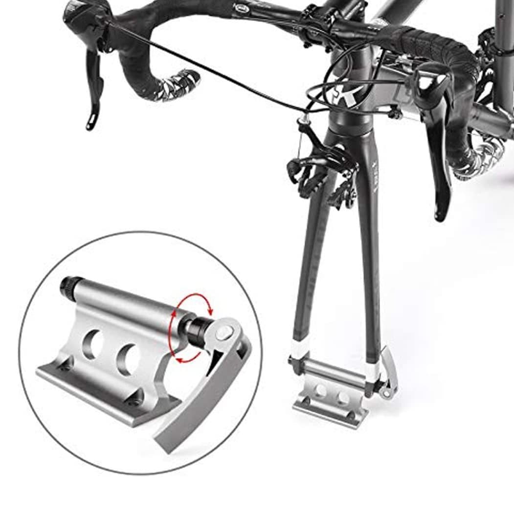 Bicycle Front Fixing Bracket Quick Release Design 2 Pcs Aluminum Alloy Black Silver