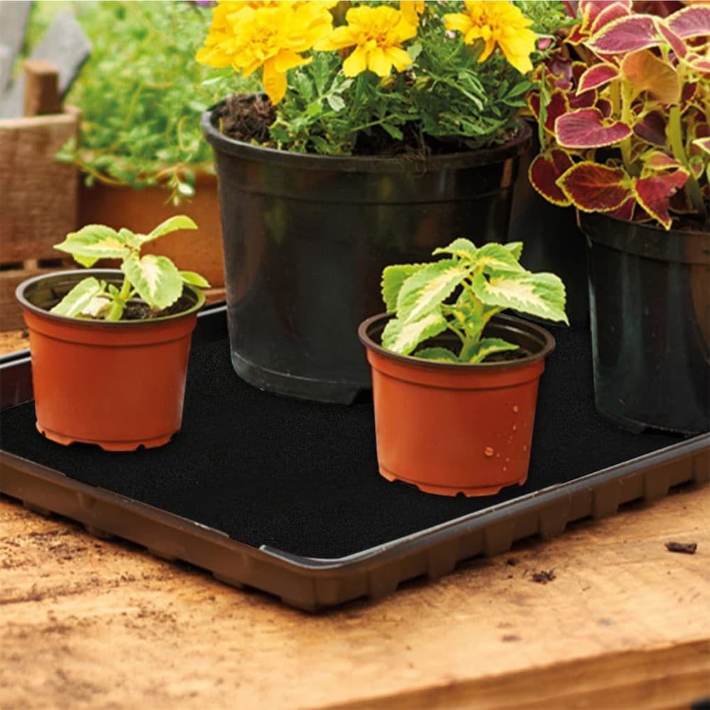 Automatic Plant Watering Mat, Thick Self Watering Capillary Mat Wicking Mat with 10 Pcs Plant Labels, Vacation Plant Watering System