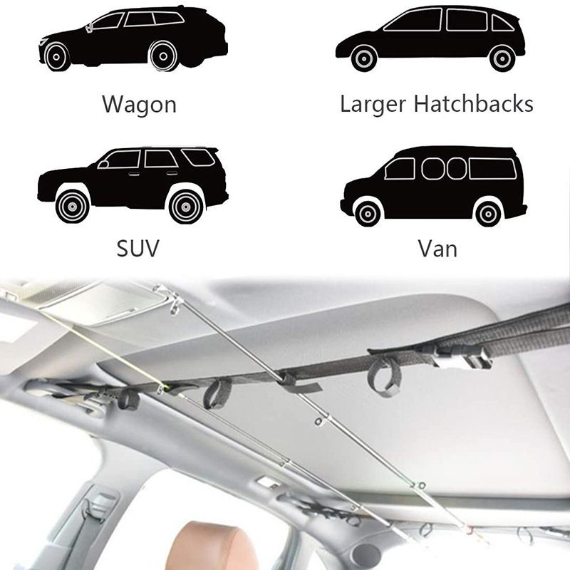 Fishing VRC Vehicle Rod Carrier, Car Adjustable Fishing Rod Holder, Combined Fishing Rod Bracket, Vehicle Fishing Pole Storage Rack