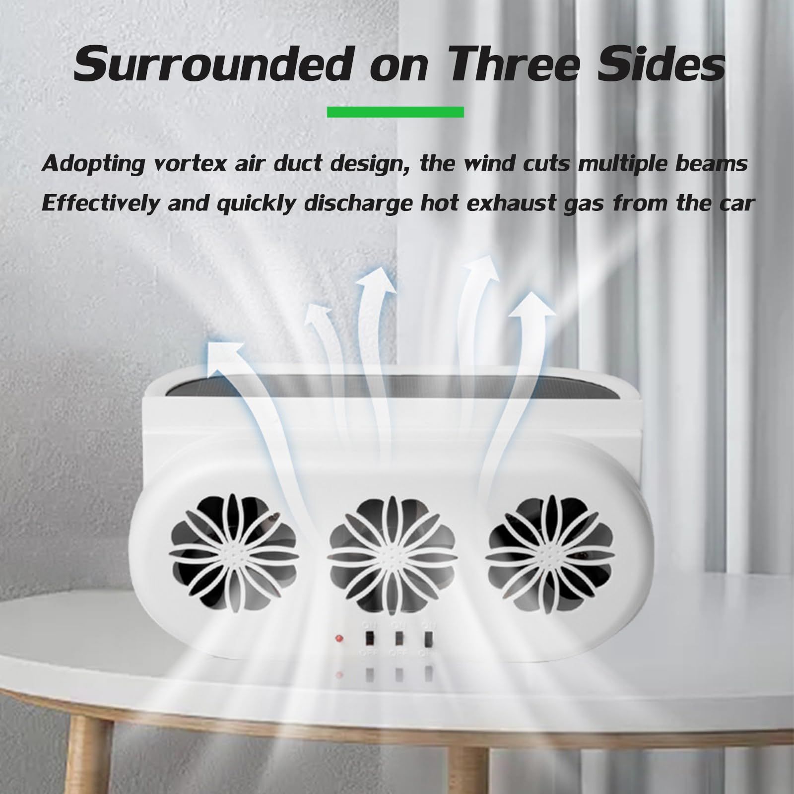 Car Solar Powered Exhaust Fan Car Window Exhaust Fan Vehicle Ventilation Fan Auto Air Vent Cool Fan Cooler Ventilation