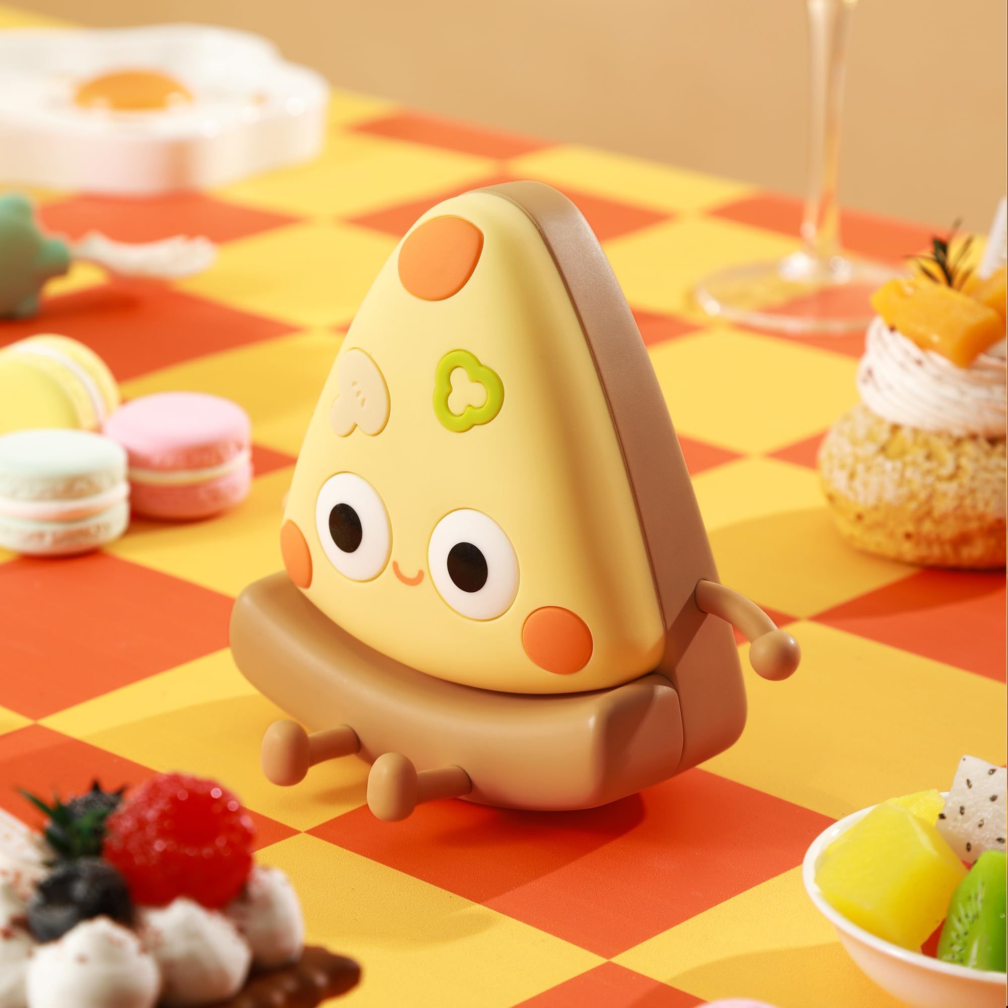 Cute Pizza Night Light, Soft Silicone Pizza LED Touch Lamp for Kid, Nursery Portable Nightlight with Dimmable Timer, Bedroom