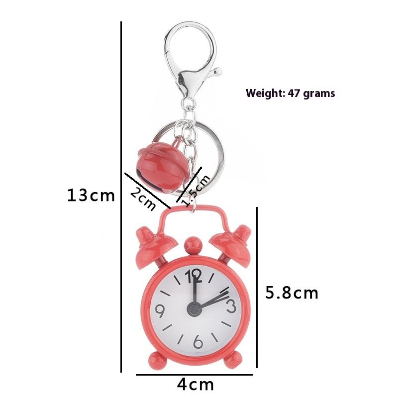 3pcs Mini Cute Small Alarm Clock Pendant Cartoon Keychain Pendant Cute No Tick Alarm Clock Keyting Bag Accessory Bulk Heavy Duty
