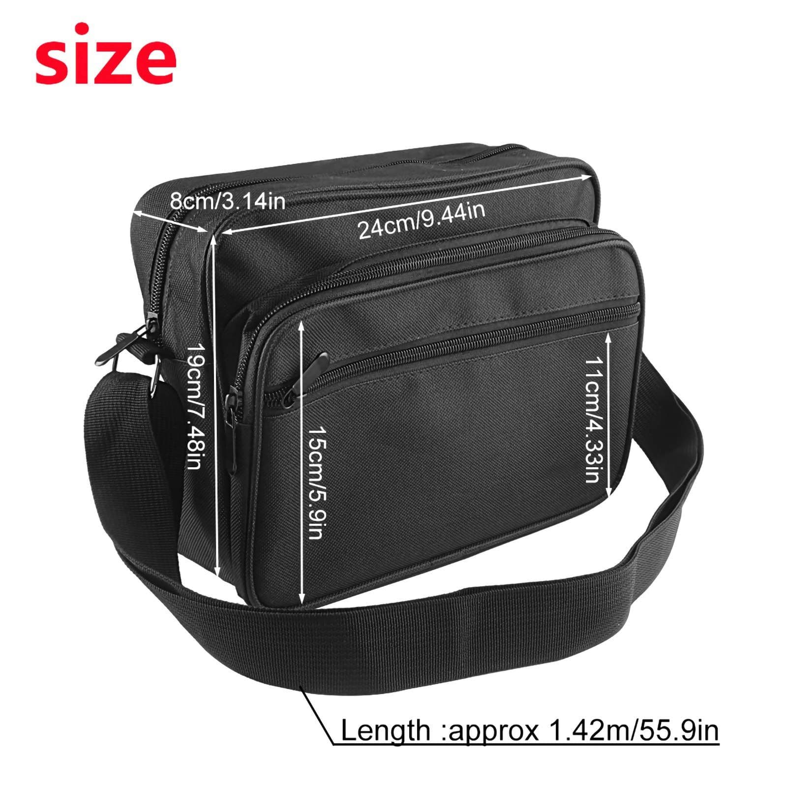 Canvas Tool Bag Multi-compartment Adjustable Shoulder Strap Black
