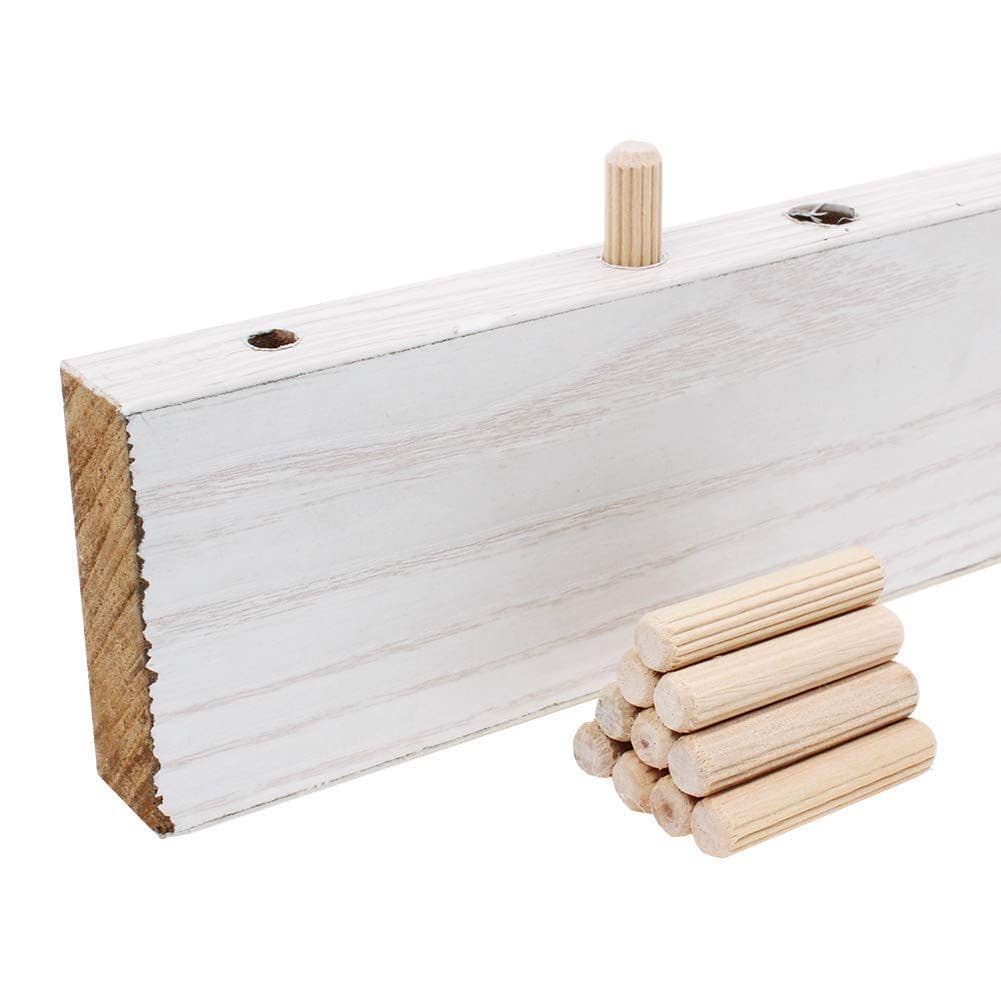 Wood Dowel Pins 3/8" Straight Grooved 2.4" Hardwood