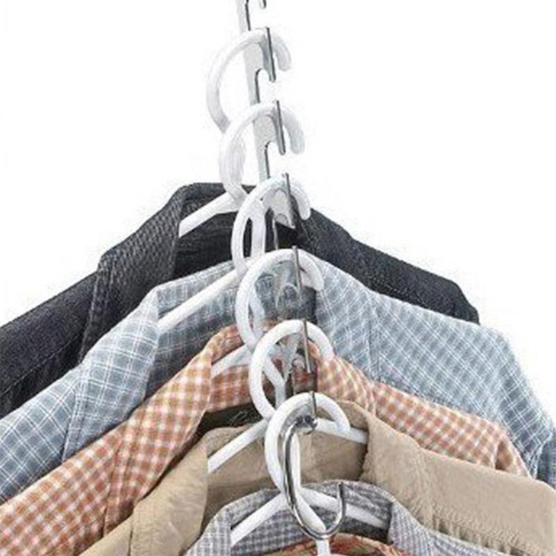 Space Saving Hangers Metal Hanger Magic Cascading Hanger Closet Clothes Organizer Multi functional folding clothes hanger(4 Pack)