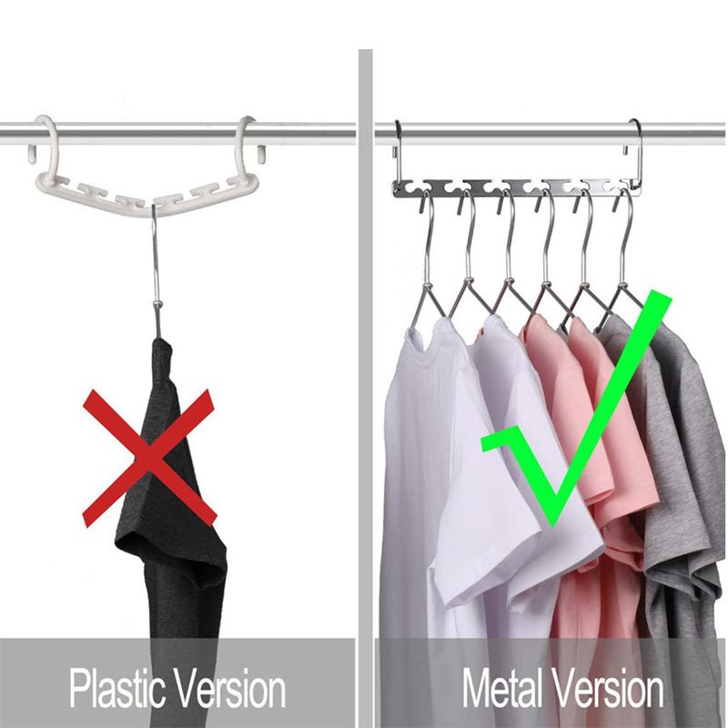 Space Saving Hangers Metal Hanger Magic Cascading Hanger Closet Clothes Organizer Multi functional folding clothes hanger(4 Pack)