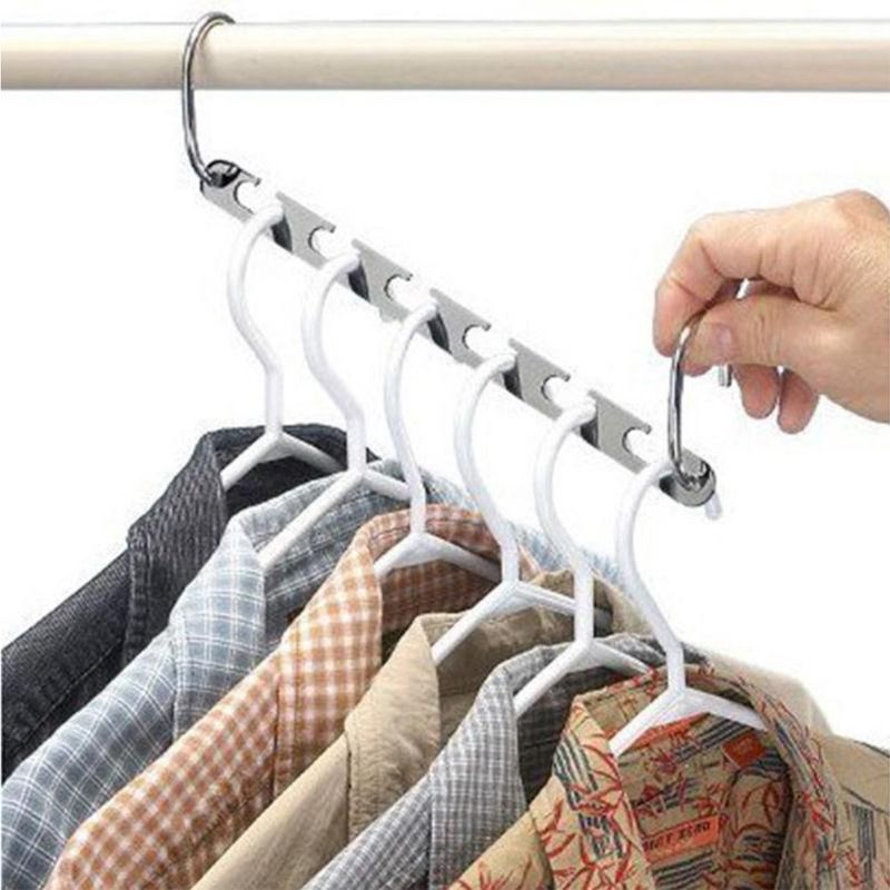 Space Saving Hangers Metal Hanger Magic Cascading Hanger Closet Clothes Organizer Multi functional folding clothes hanger(4 Pack)