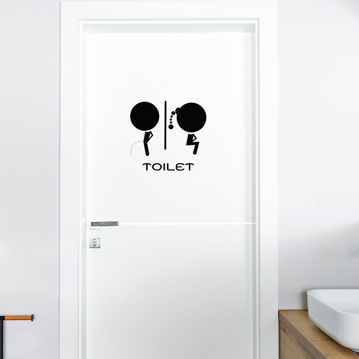 DIY Removable Man Woman Washroom Toilet Bathroom WC Sign, Door Accessories Wall Sticker Home Decor for Kids