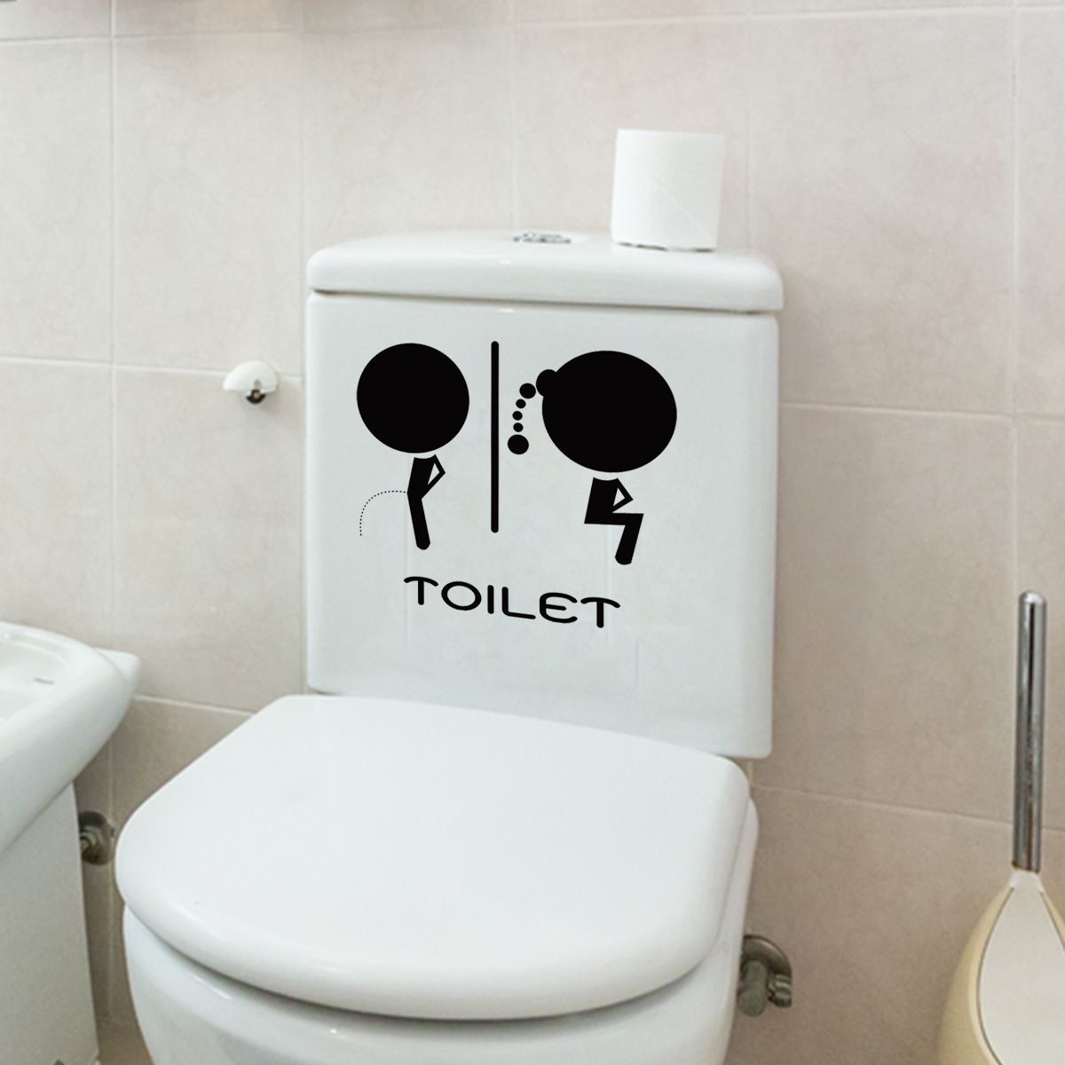 DIY Removable Man Woman Washroom Toilet Bathroom WC Sign, Door Accessories Wall Sticker Home Decor for Kids