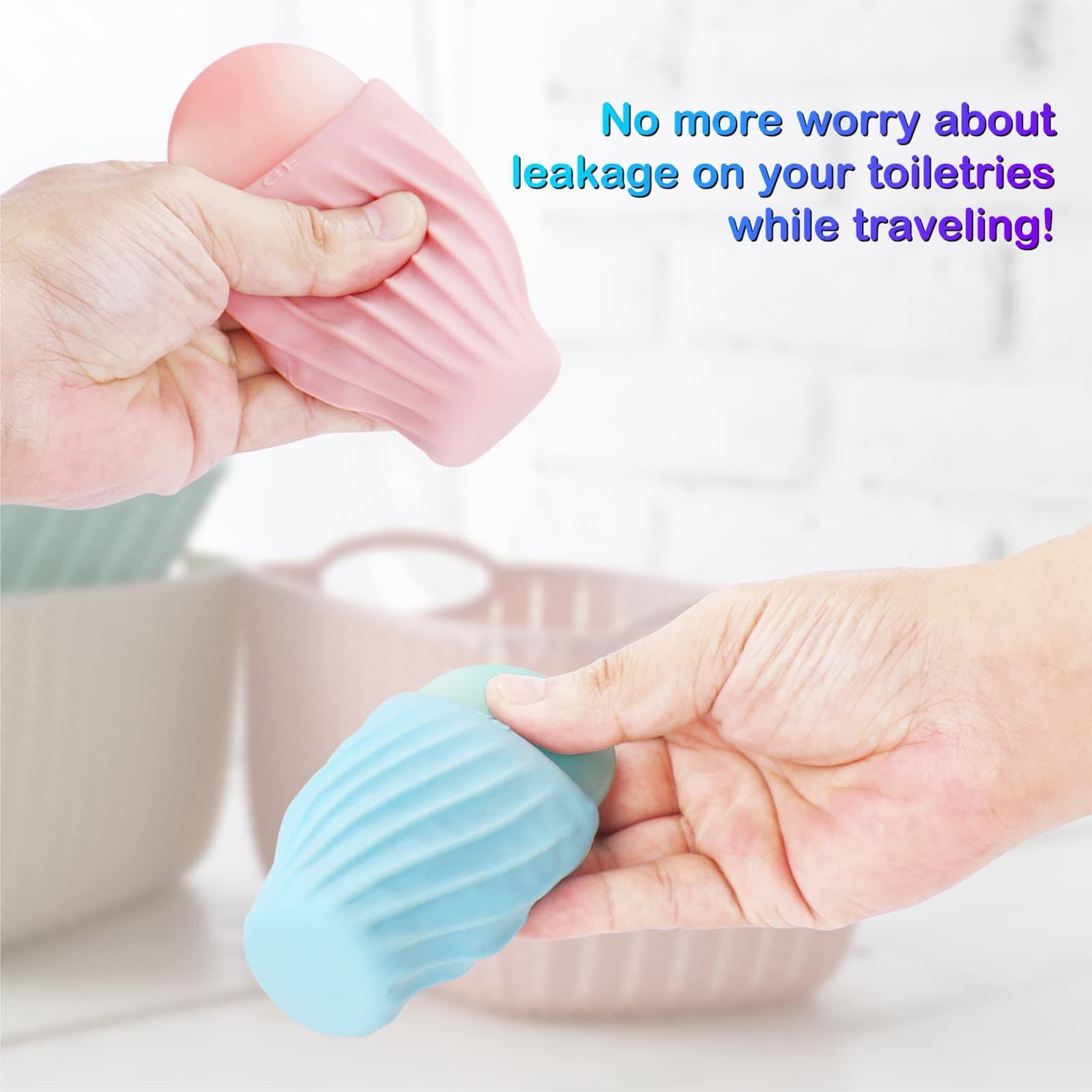 4 Pack Elastic Sleeves for Leak Proofing Travel, Leak Proof Sleeves for Travel Container in Luggage, Reusable Accessory