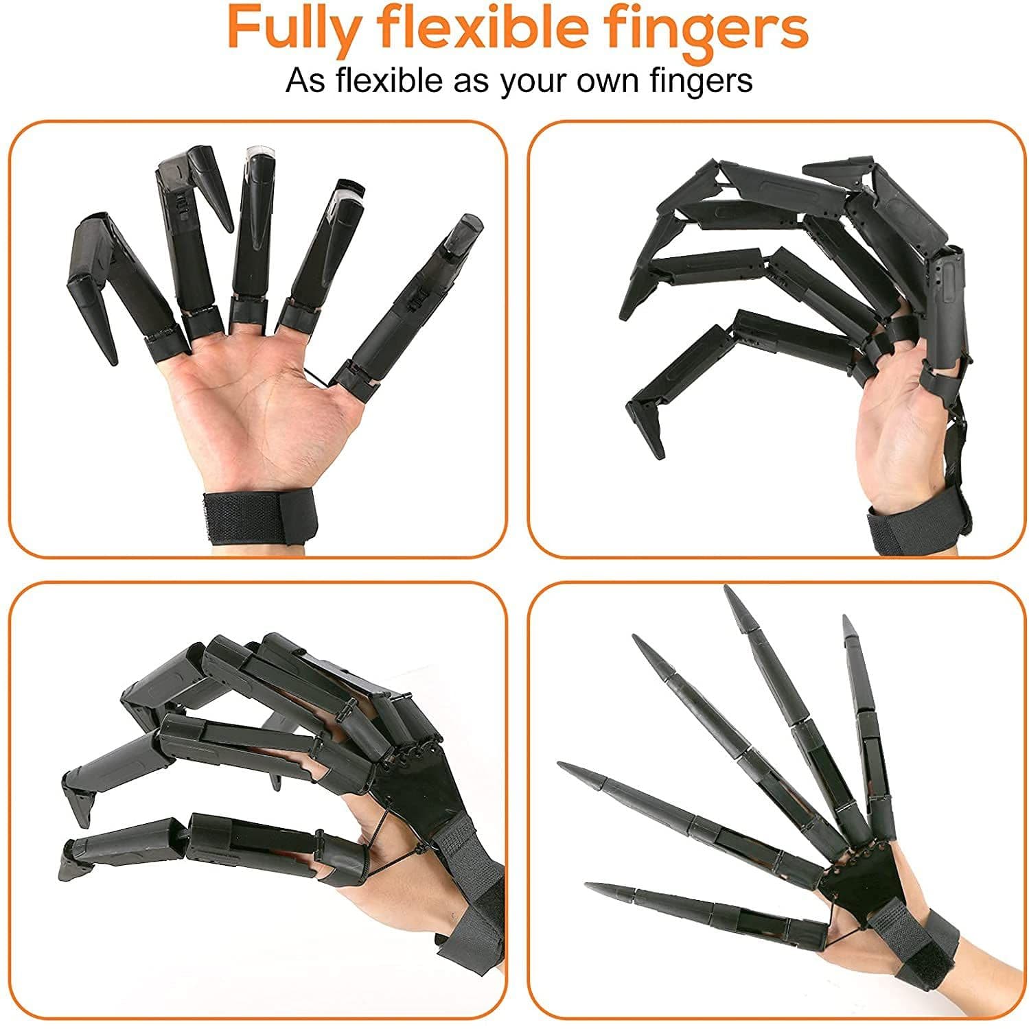 Halloween Articulated Fingers,Articulated Finger Extensions with Flexible Joints,Claw Gloves for Party Dress Cosplay Costume Props