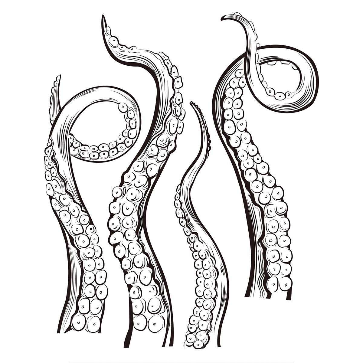 Wall Decals Sticker, Vinyl Wall Art Decal, Kraken Octopus Toilet Decor Sticker, Wall Art Sticker Tentacles Bathroom Kraken