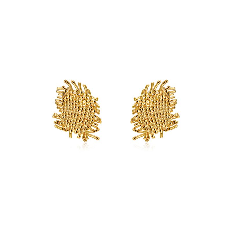 Earrings for Women,Flat Woven Texture Stud Earrings Silver Post Hypoallergenic Earrings for Women Girls Jewelry Gifts