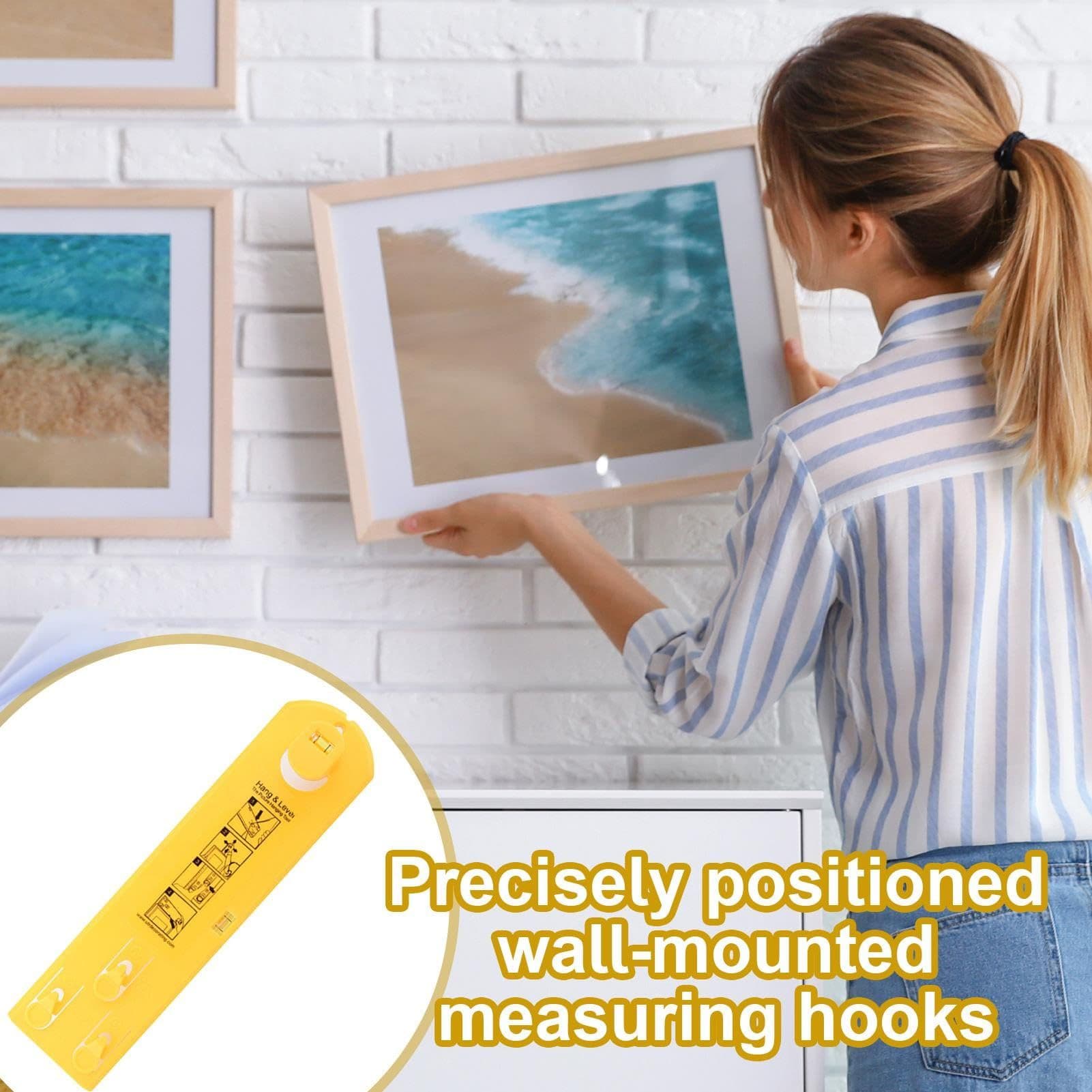 Picture Hanging Tool with Level Easy Frame Hanger for Wall Art Clocks Mirrors Photos