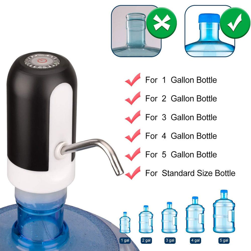 1 pcs Water Bottle Pump 5 Gallon USB Charging Automatic Drinking Portable Electric Water Dispenser/Switch