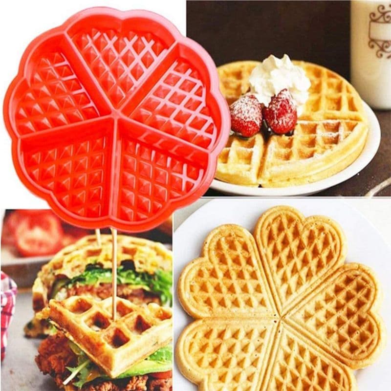 Silicone Waffle Mold Nonstick Flexible Baking Tray Heat Resistant Rectangle for Waffles Chocolate Cake 2 Piece