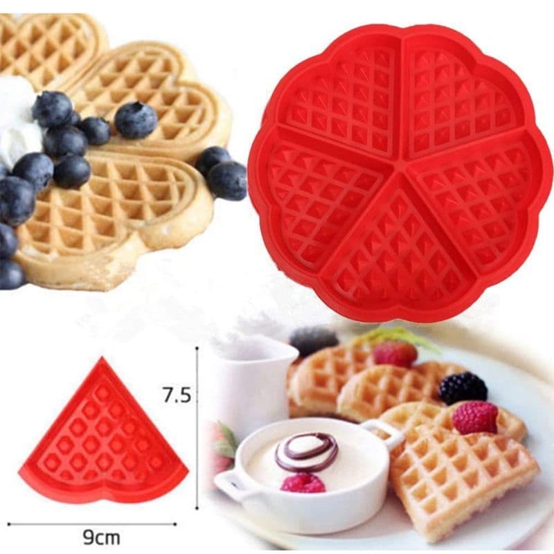 Silicone Waffle Mold Nonstick Flexible Baking Tray Heat Resistant Rectangle for Waffles Chocolate Cake 2 Piece