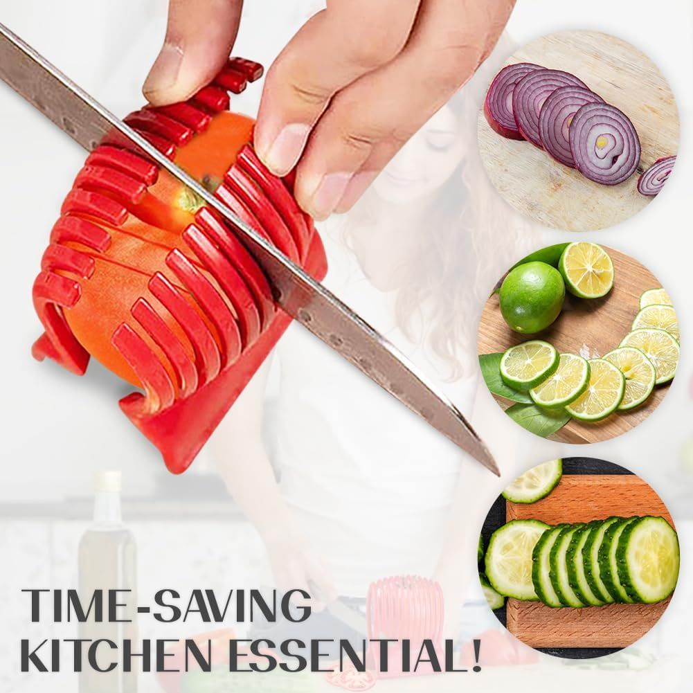 Multiuse Tomato Slicer Holder with Firm Grip Ergonomic Tomatoes Lemons Potatoes Round Fruits Vegetables