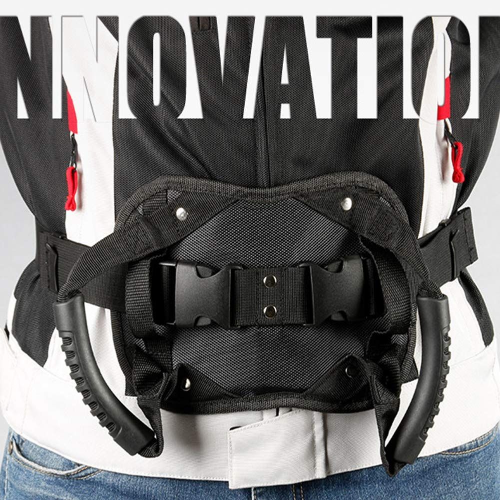Motorcycle Backseat Handle, Adjustable Reinforce Buckle Bandage, Waist Belt Black Backseat Handle (size:24x16cm)