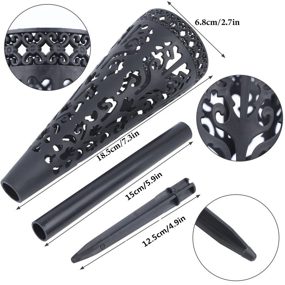 4 pcs Grave Vase,Memorial Floral Vase, Cemetery Grave Cone Flower Holder,Vase with Spike for Grave Decorations