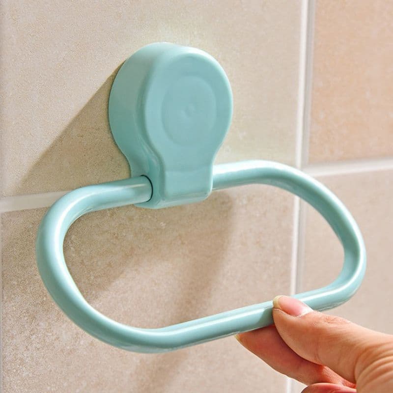 Oval Towel Hanger Adhesive Hand Towel Holder Bathroom Shower Washcloth Holder Towel Bar