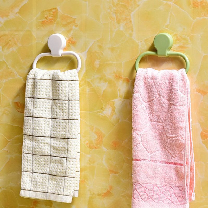 Oval Towel Hanger Adhesive Hand Towels Holder Hand Towel Holder for Bathroom Shower Washcloth Holder Towel Bar Stick Adhesive