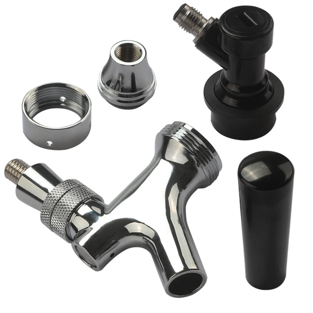 Stainless Steel Stem Beer keg Tap Faucet with Ball Lock disconnect chromed body Serving Beverages at Festivals, Picnics