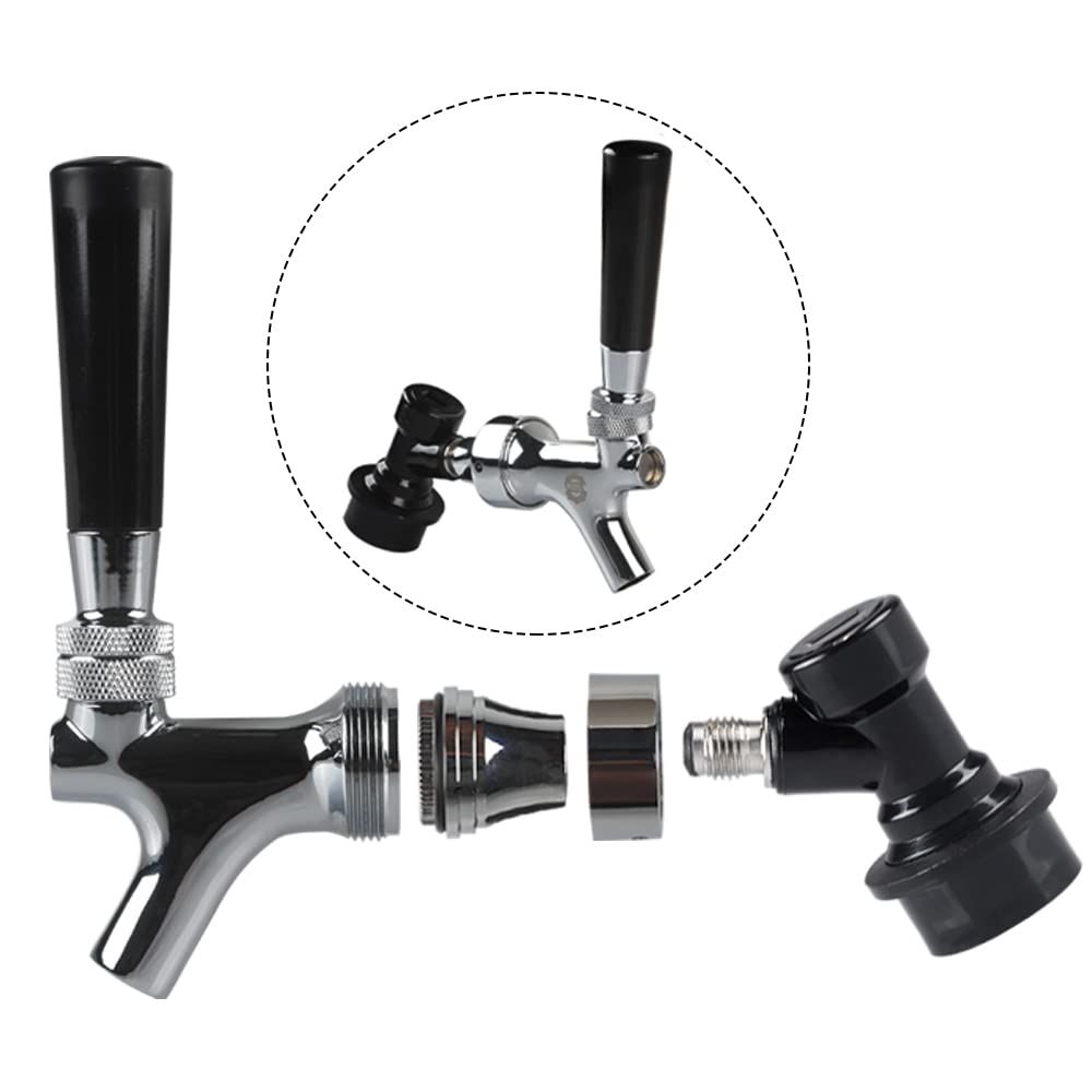 Stainless Steel Stem Beer keg Tap Faucet with Ball Lock disconnect chromed body Serving Beverages at Festivals, Picnics